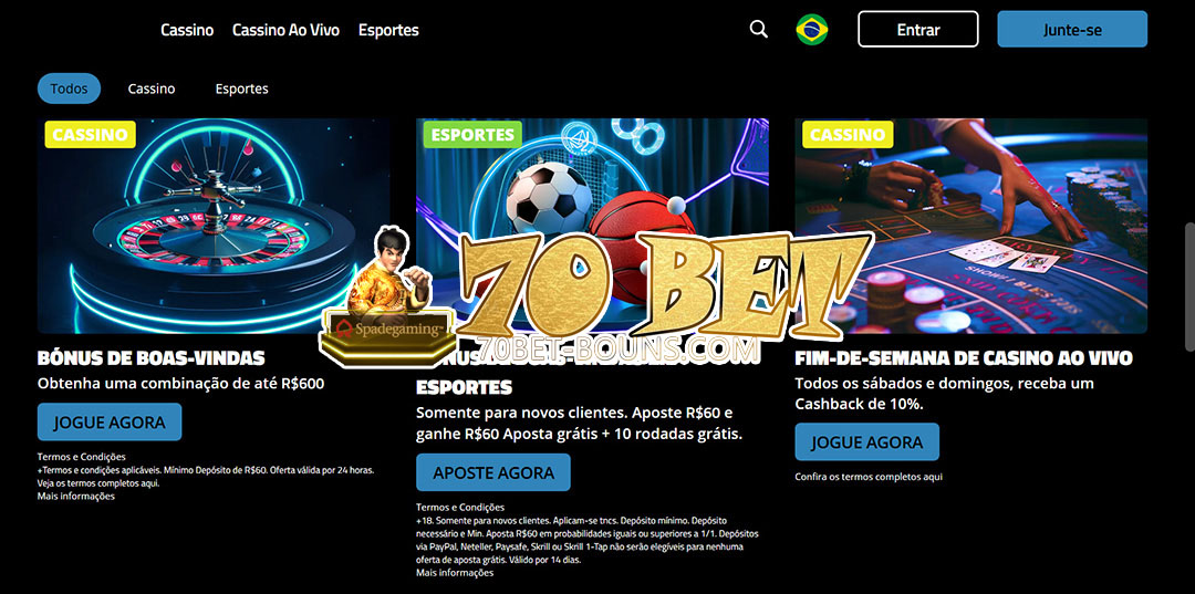 70 bet Bônus